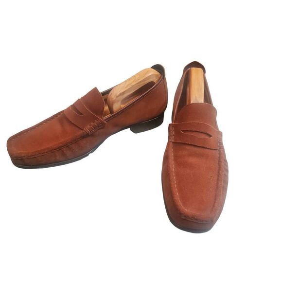Mens Grenson Hand Sewn Suede Moccasin Penny Loafer Shoes Size 10 US, 43 EU. - Picture 2 of 9